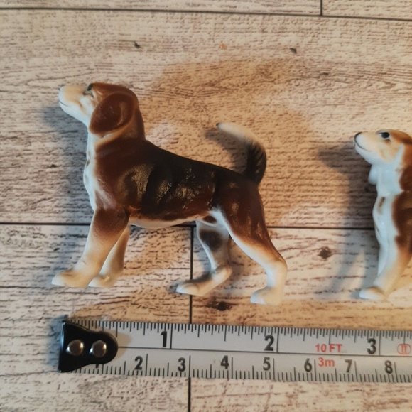 Set of 3 Miniature Mini Porcelain Dogs Beagles Figurines - Picture 15 of 15